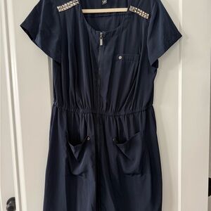 Alfani Navy Dress with Studded Accents